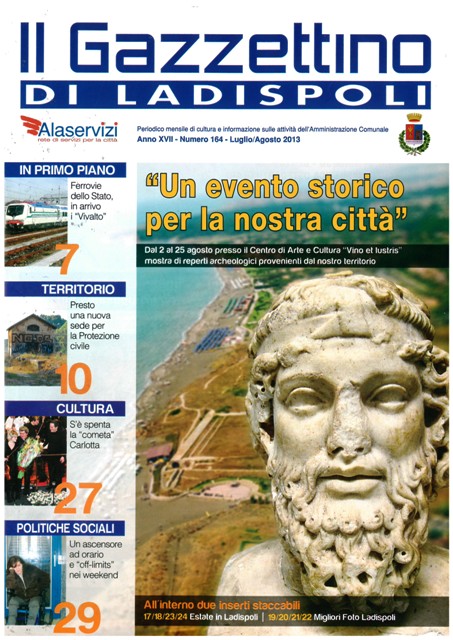 La copertina del Gazzettino di Ladispoli di luglio-agosto 2013