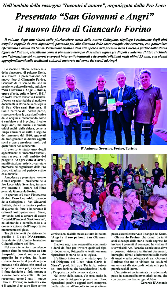 Da ANGRI'80 di ottobre 2022 Da ANGRI'80 di ottobre 2022